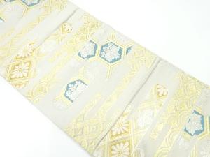 アンティーク　ヱ霞に花古典柄模様織出し袋帯（材料）